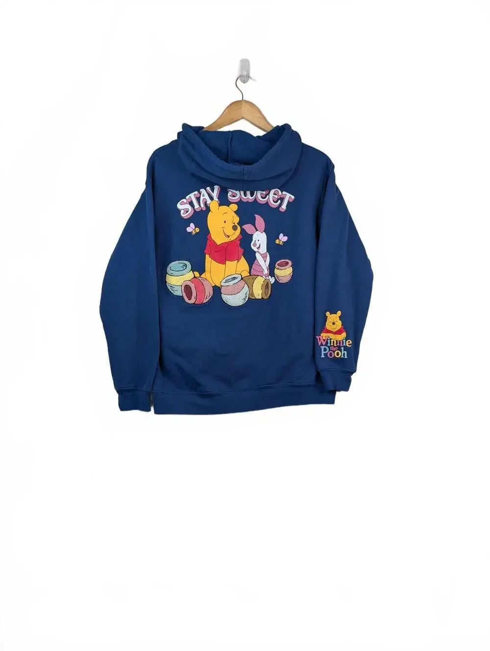 Disney Winnie‎ the Pooh Navy Blue Hoodie Sweatshirt Large